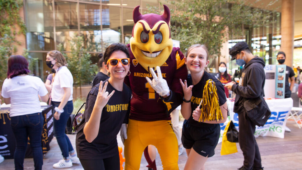 Sparky at the 2021 Homecoming Block Party