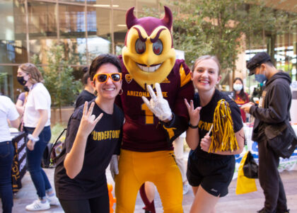 Sparky at the 2021 Homecoming Block Party