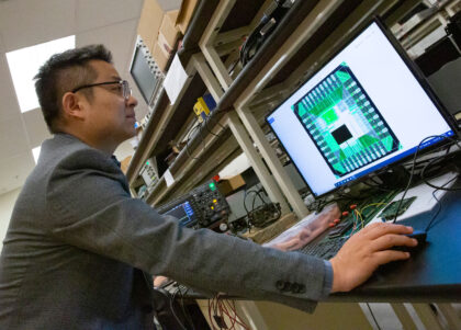 Fulton Schools faculty member Deliang Fan works on research related to a NSF CAREER Award.