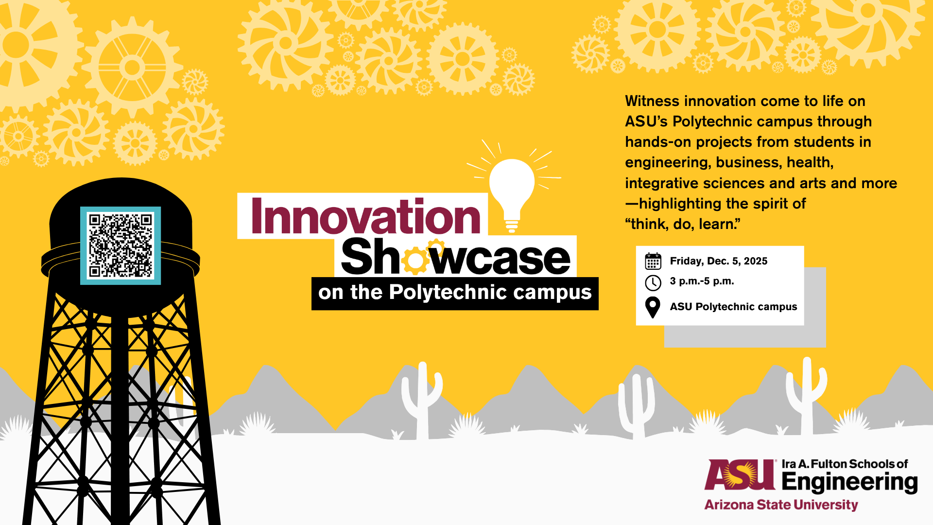 Witness innovation come to life on ASU’s Polytechnic campus through hands-on projects from students in engineering, business, health, integrative sciences and arts and more — highlighting the spirit of “think, do, learn.”