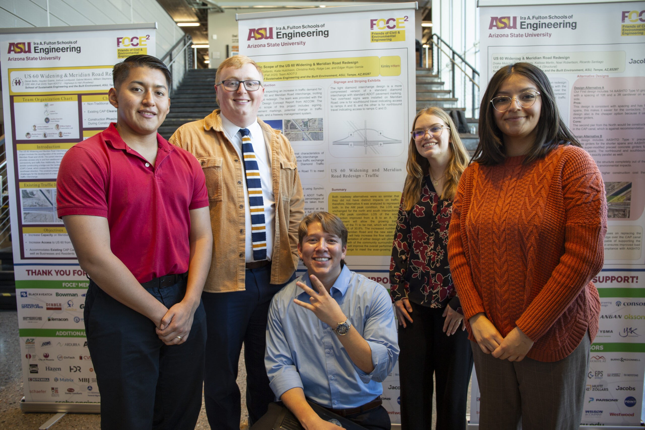 Students in the School of Sustainable Engineering and the Built Environment share their senior design project during the SSEBE Capstone Project Showcase on Dec. 5, 2025. Photographer: Lisa Irish/ASU