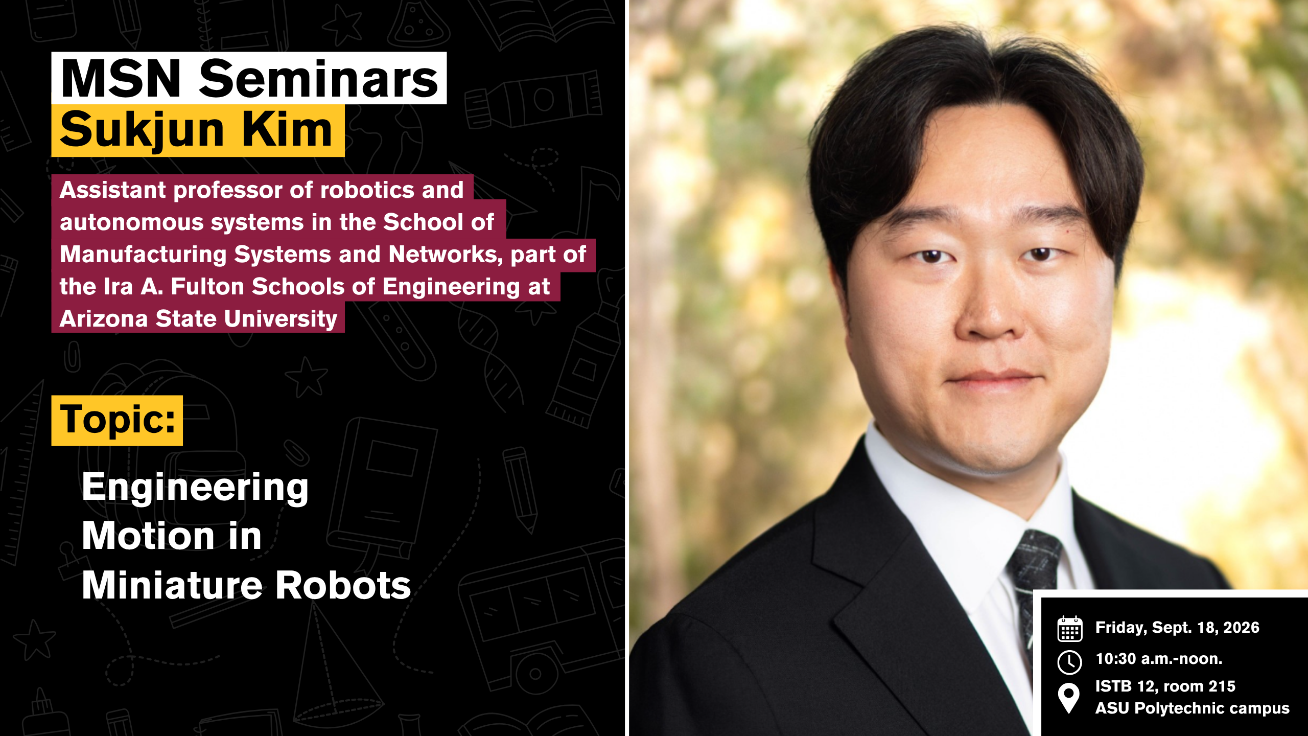 Attend a seminar on Engineering Motion in Miniature Robots